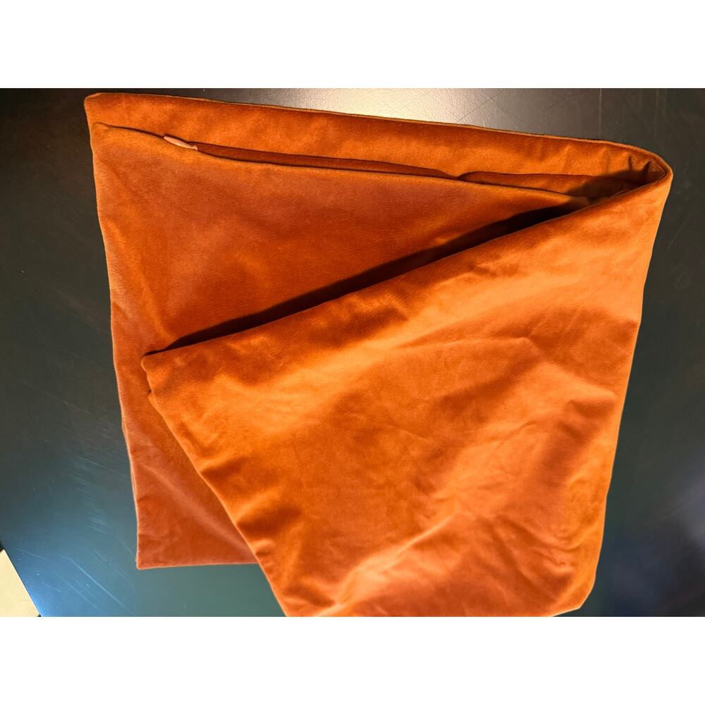 Velvet Burnt Orange Pillow Cover Rust Throw Pillow Cover, 25.5" square